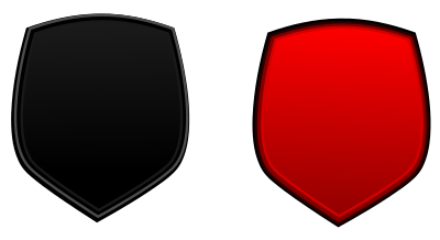 Glossy shields 5 clipart