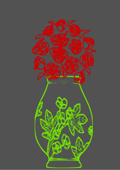 Glowing flower vase clipart