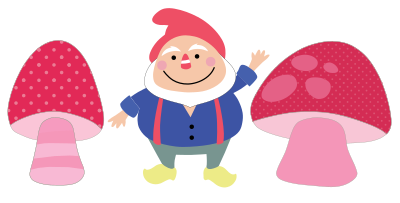 Gnome and Mushrooms clipart