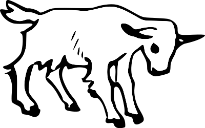 Goat with white fill clipart