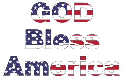 God Bless America With Stroke clipart