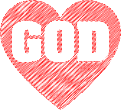 God Heart Scribble Typography clipart