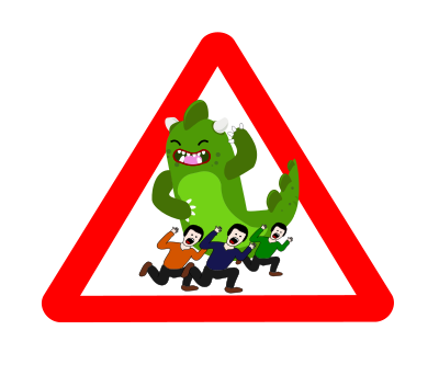 Godzilla danger clipart