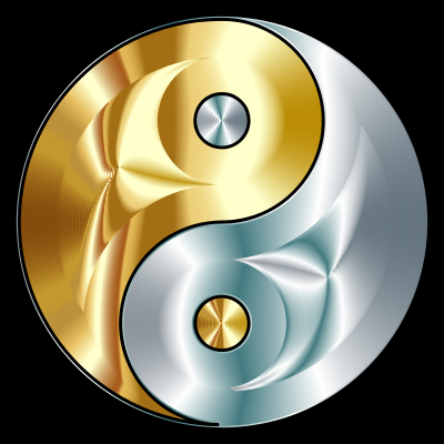 Gold And Silver Yin Yang clipart