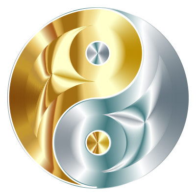 Gold And Silver Yin Yang No Background clipart