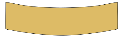 Gold banner with outline curve clipart