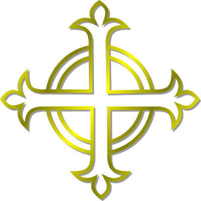 Gold Budded Cross clipart