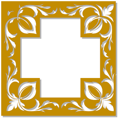 Gold cross frame clipart