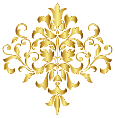 Gold Damask Design No Background clipart