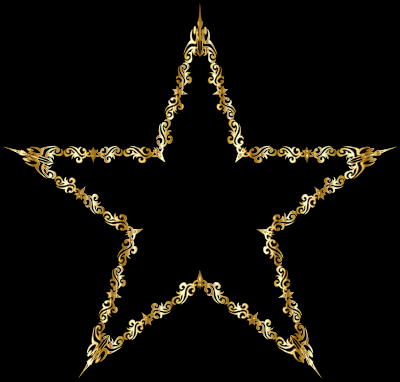 Gold Decorative Star clipart