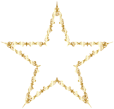 Gold Decorative Star No BG clipart