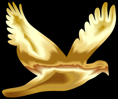 Gold Flying Dove Silhouette clipart