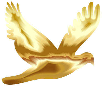 Gold Flying Dove Silhouette No Background clipart