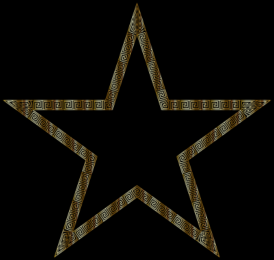 Gold Greek Border Star clipart