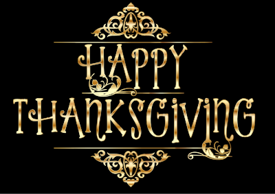 Gold Happy Thanksgiving Typography clipart