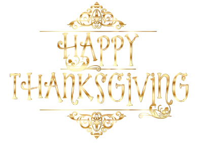 Gold Happy Thanksgiving Typography No Background clipart