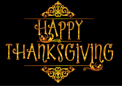 Gold Happy Thanksgiving Typography Variation 2 clipart