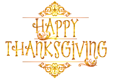 Gold Happy Thanksgiving Typography Variation 2 No Background clipart