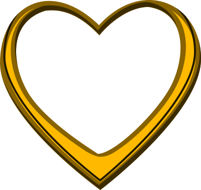 Gold heart clipart