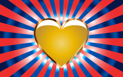 Gold Heart Starburst clipart