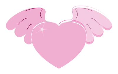 Gold Heart with Pink Wings clipart