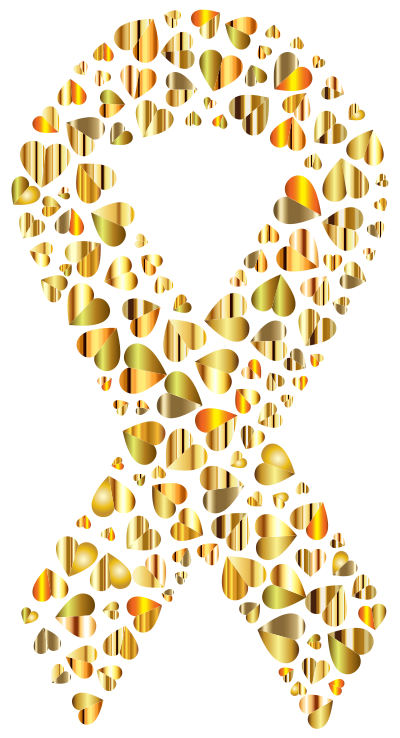 Gold Hearts Ribbon clipart