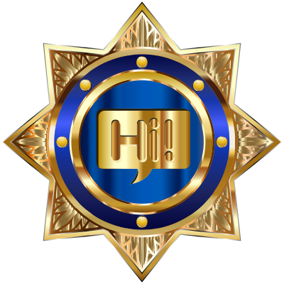 Gold Hi Badge clipart