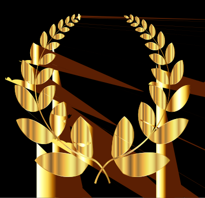 Gold Laurel Wreath 2 clipart