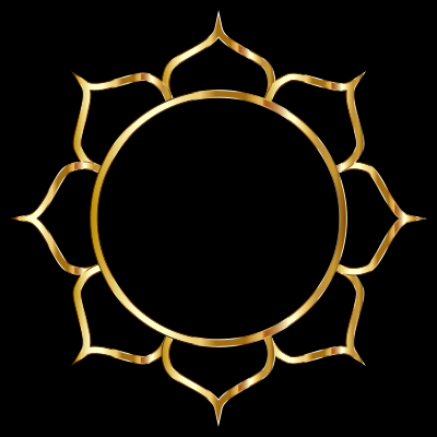 Gold Lotus Flower Line Art clipart