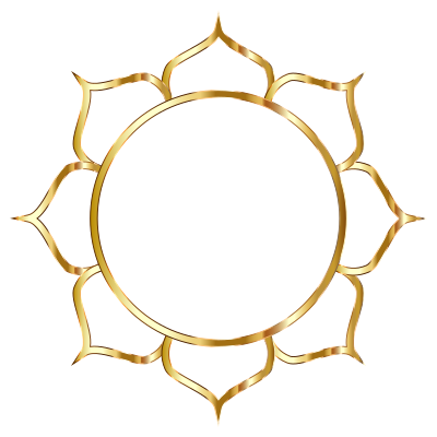 Gold Lotus Flower Line Art No Background clipart