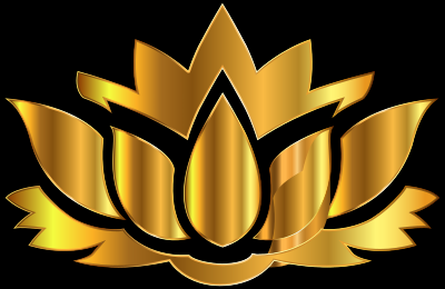 Gold Lotus Flower Silhouette clipart