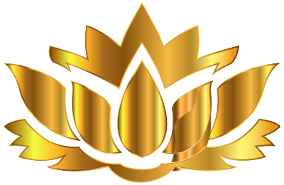 Gold Lotus Flower Silhouette No Background clipart
