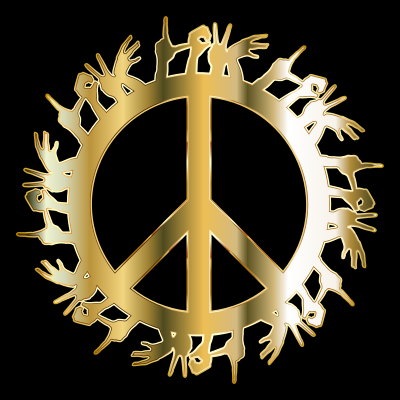 Gold Love Hands Peace clipart