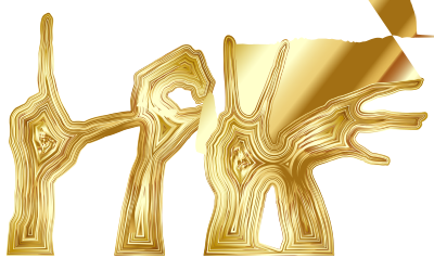 Gold Love Hands Silhouette clipart