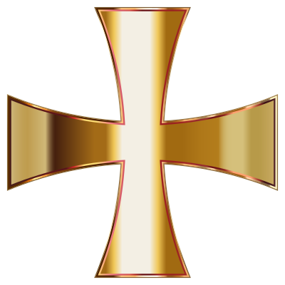 Gold Maltese Cross Enhanced Contrast No Background clipart