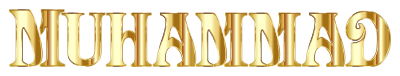 Gold Muhammad Typography No Background clipart