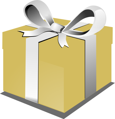 Gold present clipart
