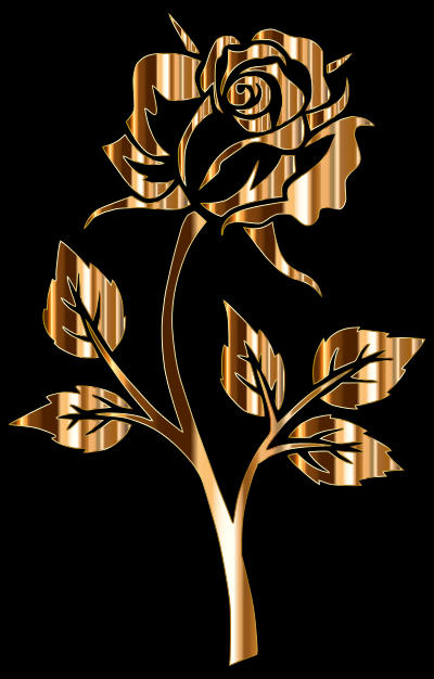 Gold Rose Silhouette 2 clipart