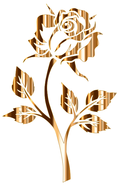 Gold Rose Silhouette 2 No Background clipart