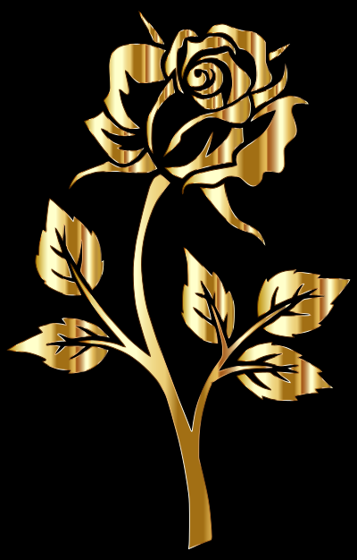 Gold Rose Silhouette clipart