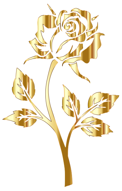 Gold Rose Silhouette No Background clipart