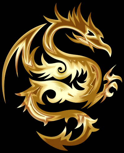 Gold Tribal Dragon 56 clipart