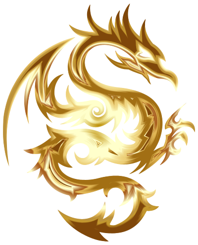 Gold Tribal Dragon 56 No Background clipart