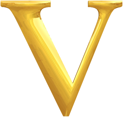 Gold typography V clipart