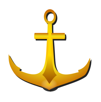 Golden anchor clipart