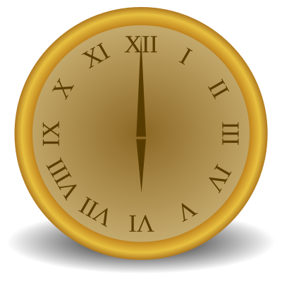 Golden clock clipart