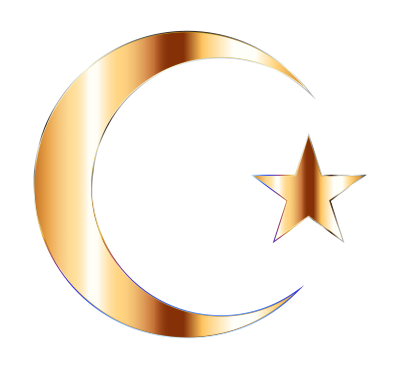 Golden Crescent Moon And Star clipart