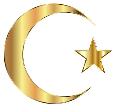 Golden Crescent Moon And Star Enhanced Without Background clipart