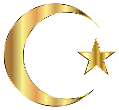 Golden Crescent Moon And Star Without Background clipart