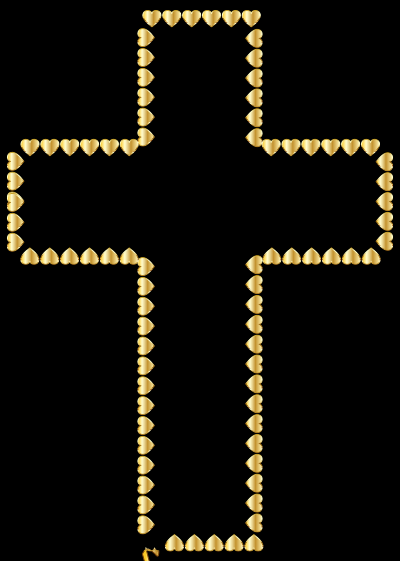 Golden Cross Hearts clipart
